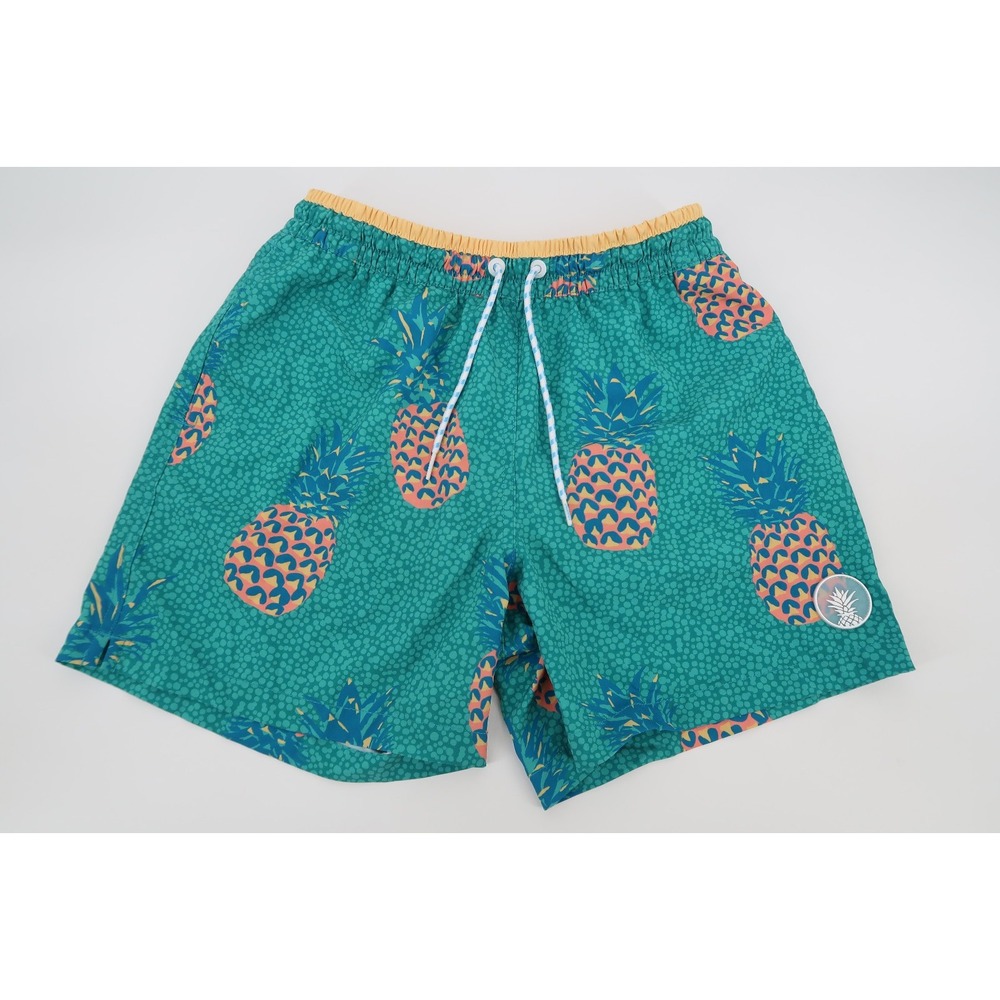 Chubbies Men's‎ Small 5.5" Swim Trunks The Green Runways Pineapple Lined Shorts